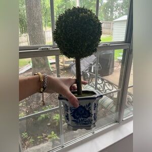 Vintage chinoiserie planter with optional topiary tree